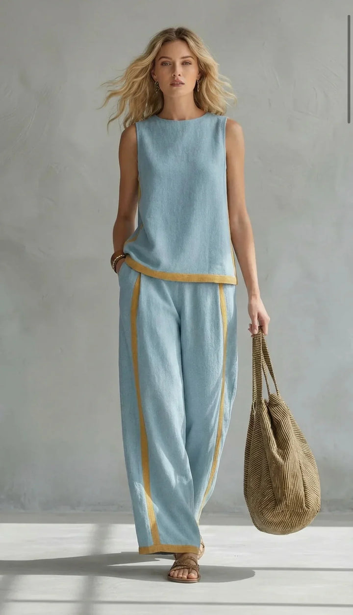Elisa | Fluid Two-Piece Outfit with Contrast Details