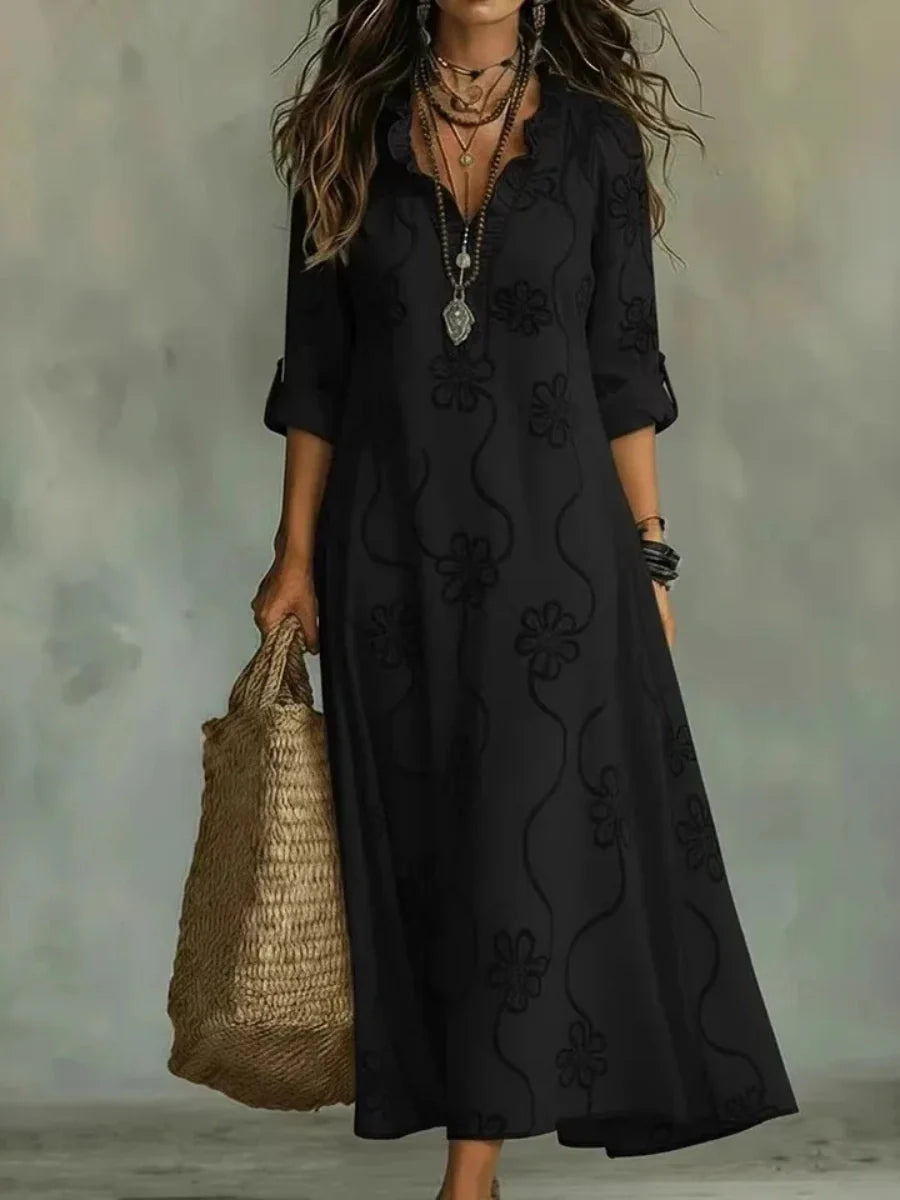 Bianca | Embroidered Bohemian Maxi Dress