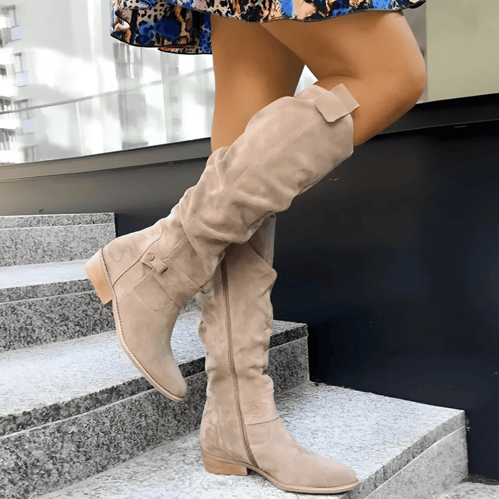 Camille | Suede Knee-High Boots