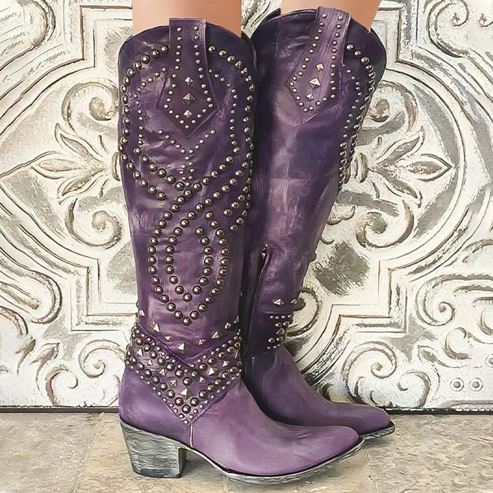 Rufa™ | Studded Western Knee-High Boots