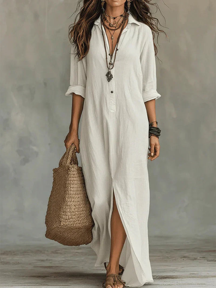 Sofia | Long Shirt Dress with Split