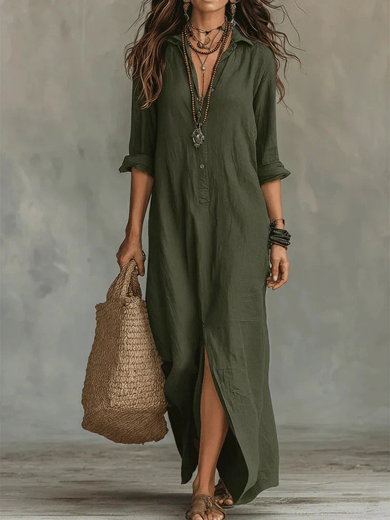 Sofia | Long Shirt Dress with Split