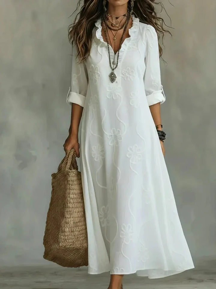 Bianca | Embroidered Bohemian Maxi Dress