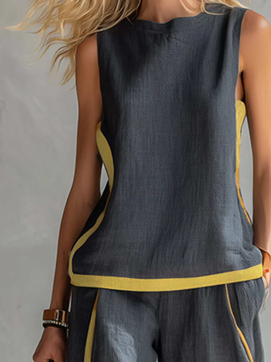 Elisa | Fluid Two-Piece Outfit with Contrast Details