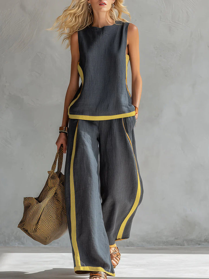 Elisa | Fluid Two-Piece Outfit with Contrast Details
