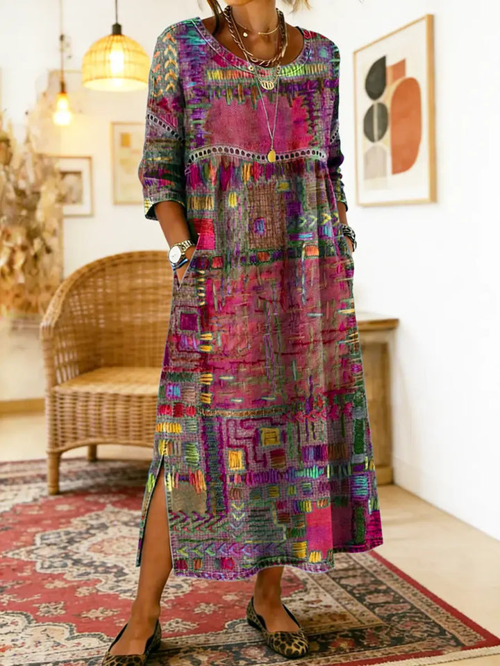 Geneva | Flared Artistic Midi Dress