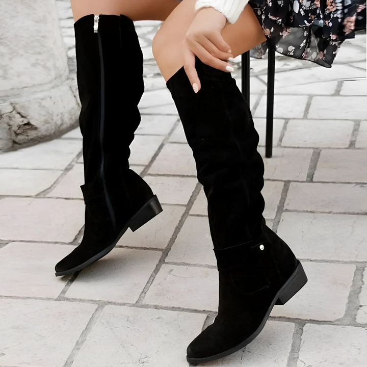 Camille | Suede Knee-High Boots