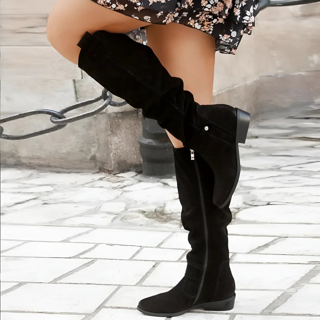 Camille | Suede Knee-High Boots