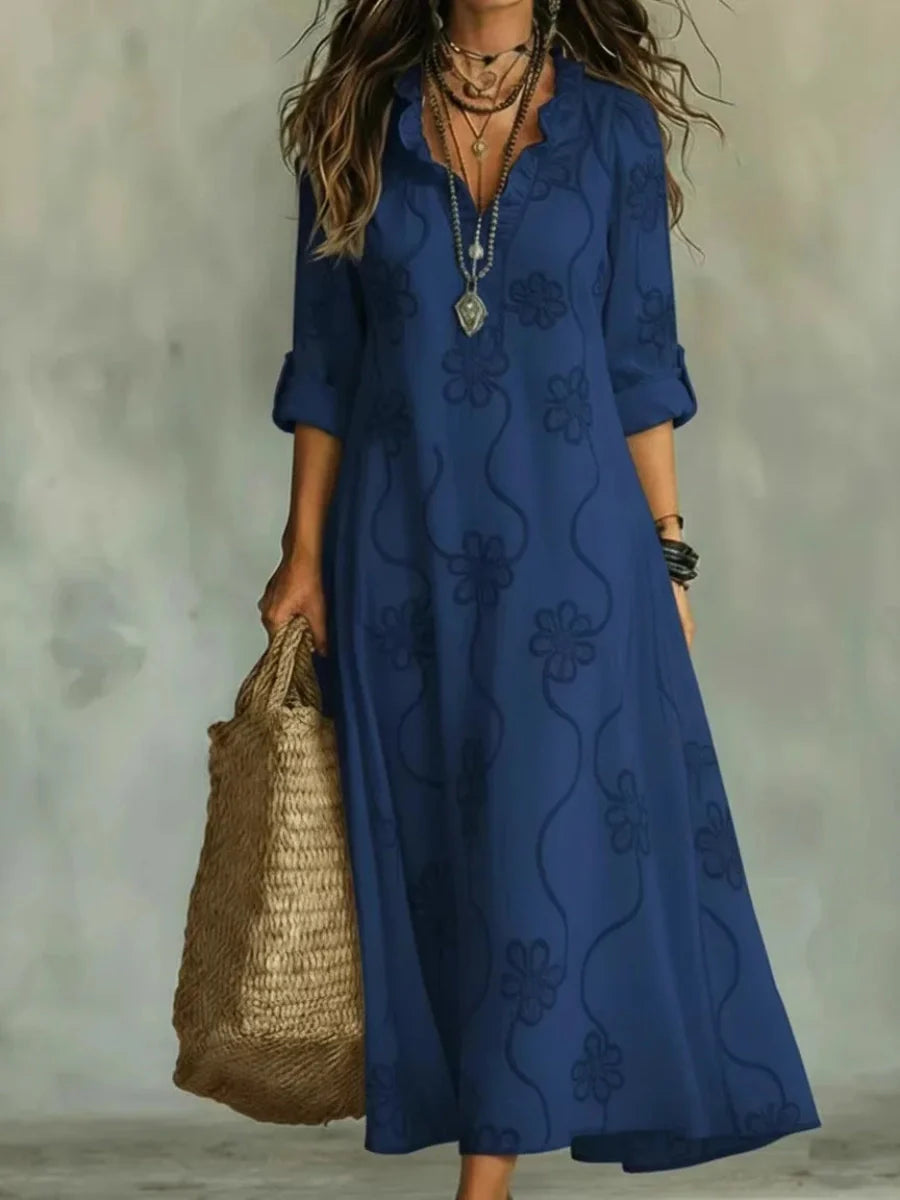 Bianca | Embroidered Bohemian Maxi Dress