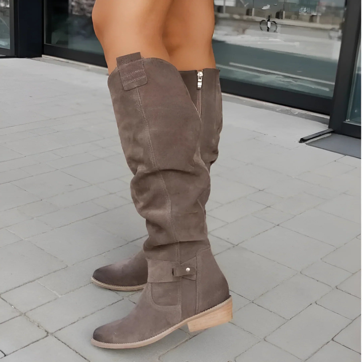 Camille | Suede Knee-High Boots