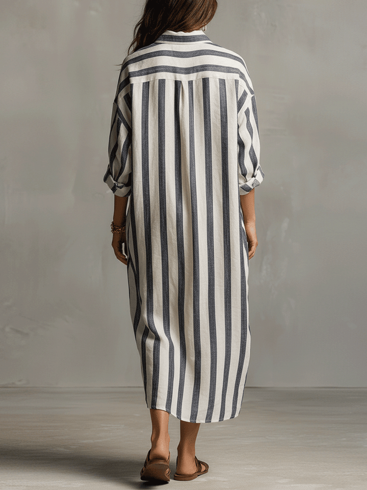 Elisa | Long Striped Dress with Pockets