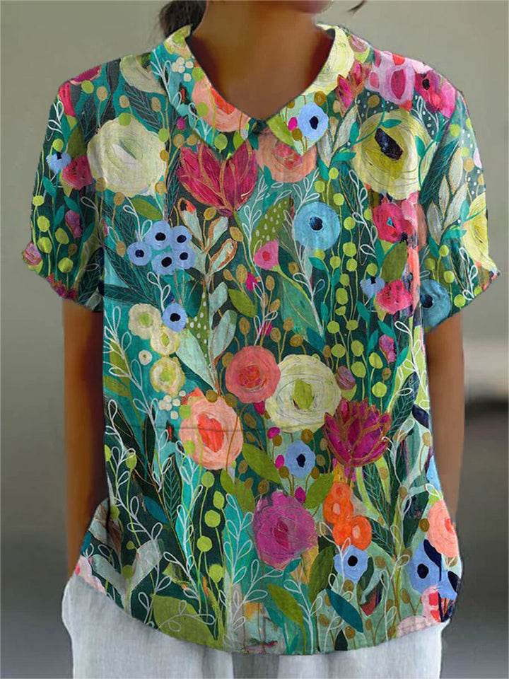 Chiara | Floral Blouse with Collar