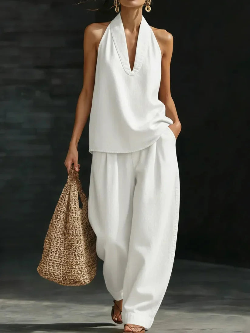 Martina | Fluid Long Set V-neck