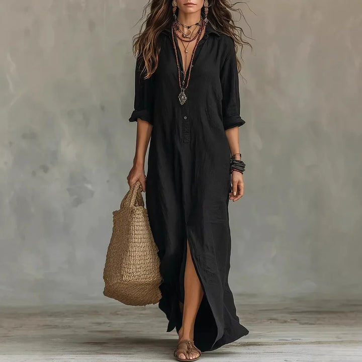Julia | Boho Linen Shirt Dress for Women