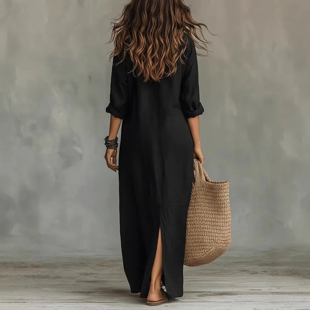 Julia | Boho Linen Shirt Dress for Women