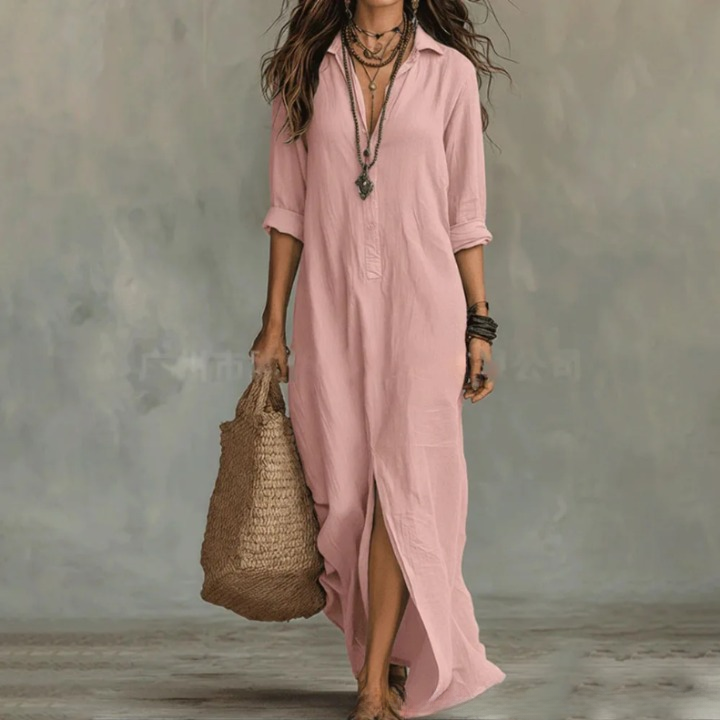 Julia | Boho Linen Shirt Dress for Women