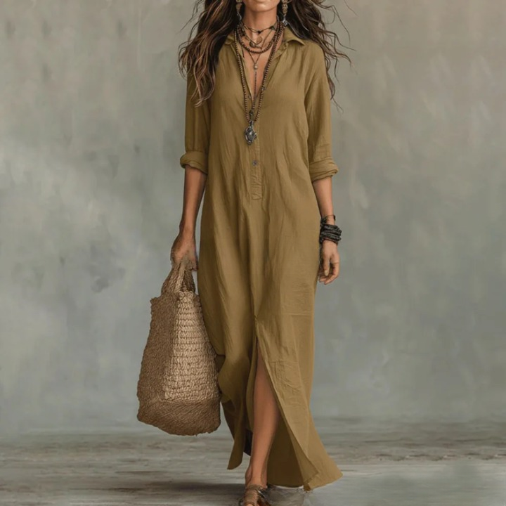 Julia | Boho Linen Shirt Dress for Women