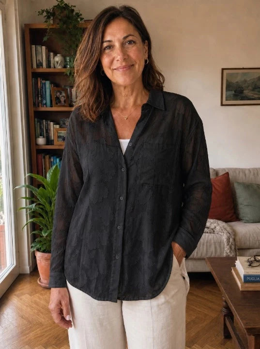 Floral Jacquard Blouse