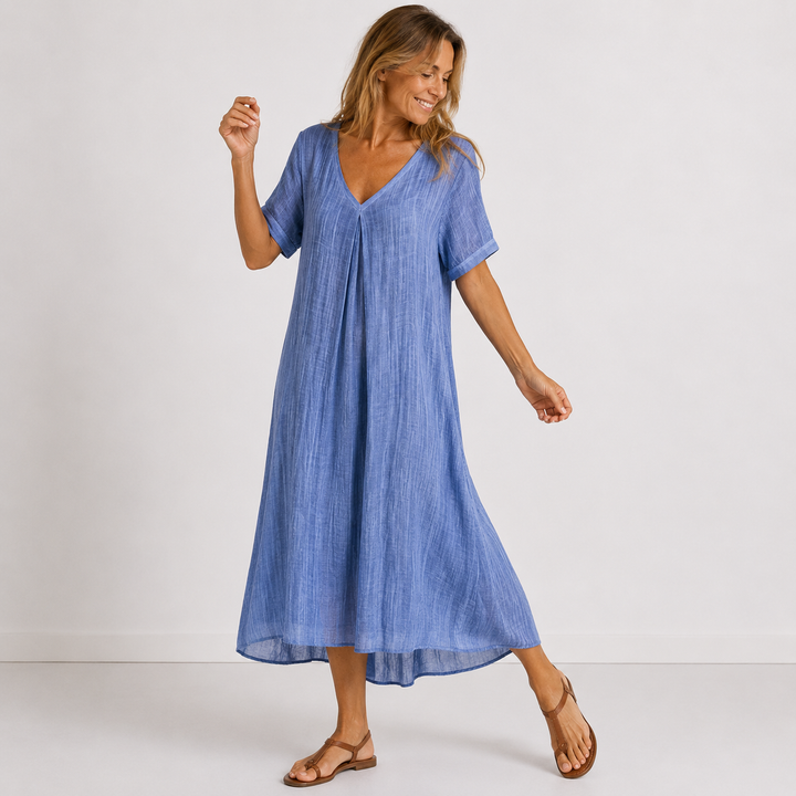 Violette | Long flowing linen dress