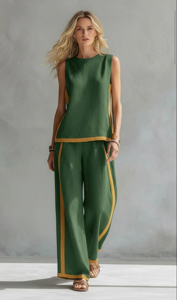 Elisa | Fluid Two-Piece Outfit with Contrast Details