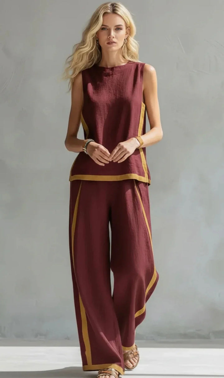 Elisa | Fluid Two-Piece Outfit with Contrast Details