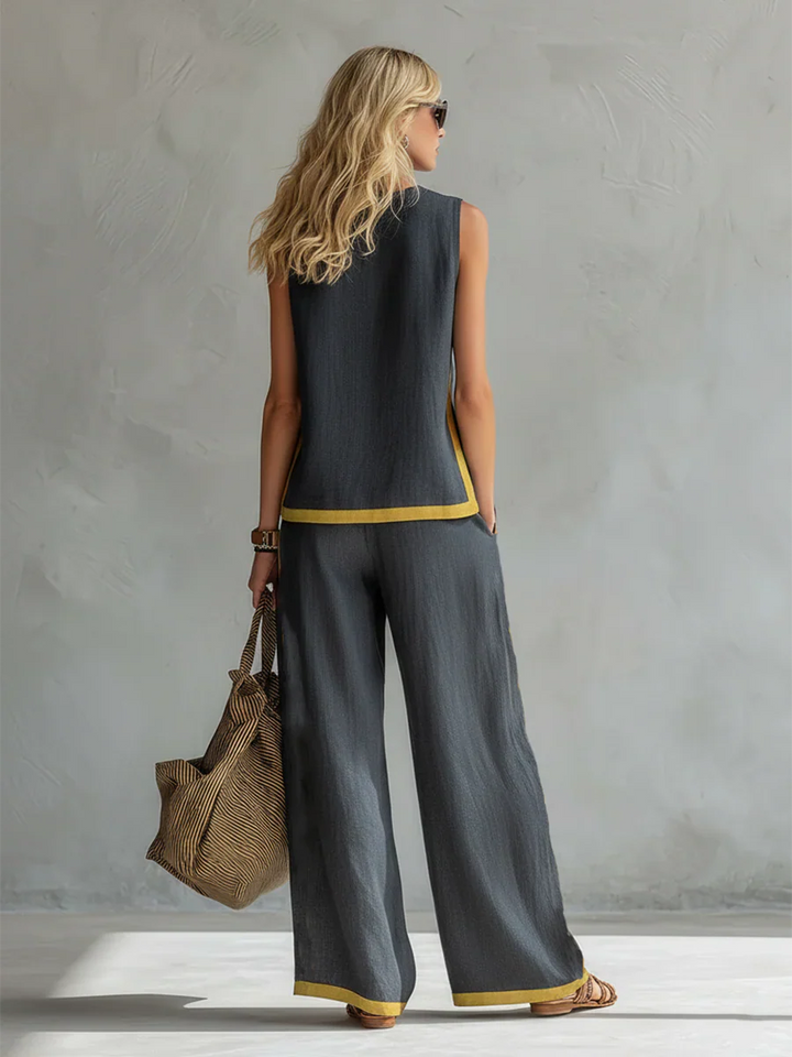 Elisa | Fluid Two-Piece Outfit with Contrast Details
