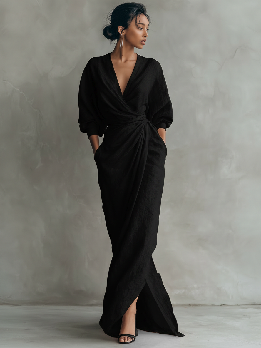 Isabella | Draped Maxi Wrap Dress