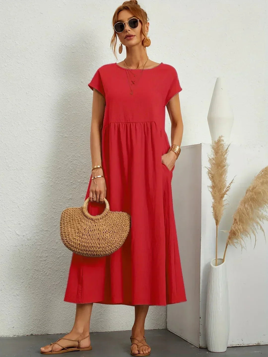 Livia | Maxi Flared Dress with Pockets
