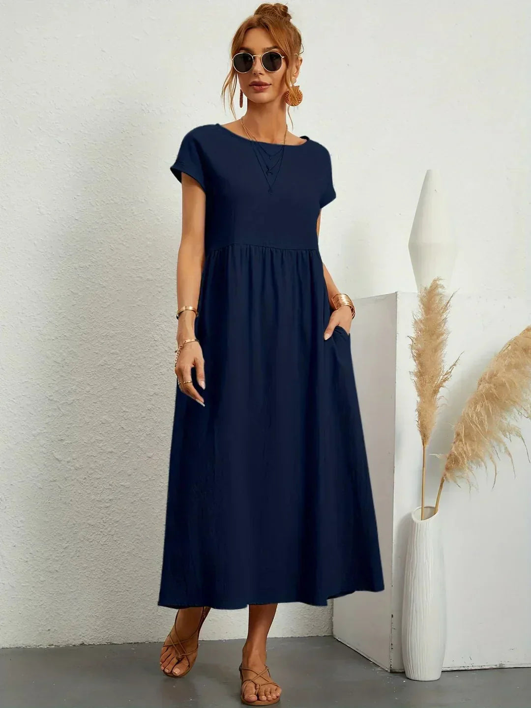 Livia | Maxi Flared Dress with Pockets