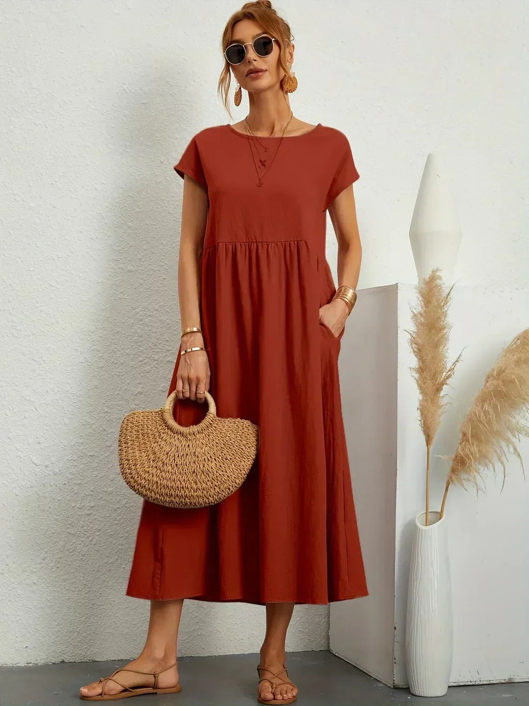 Livia | Maxi Flared Dress with Pockets