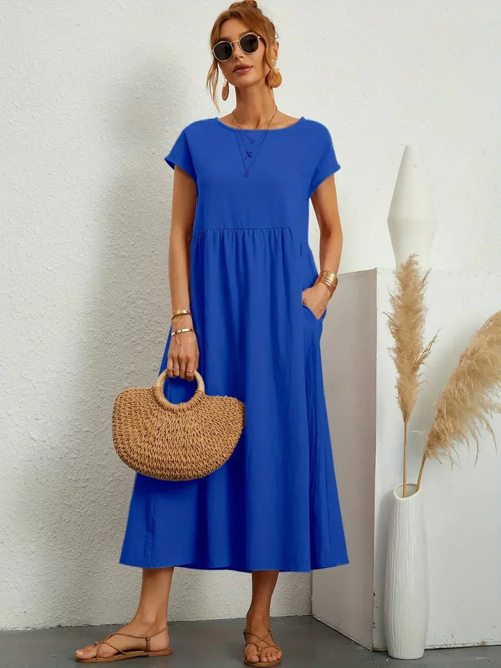 Livia | Maxi Flared Dress with Pockets