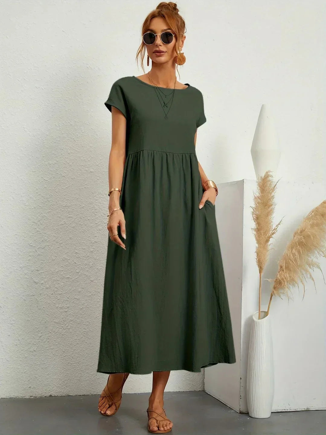 Livia | Maxi Flared Dress with Pockets