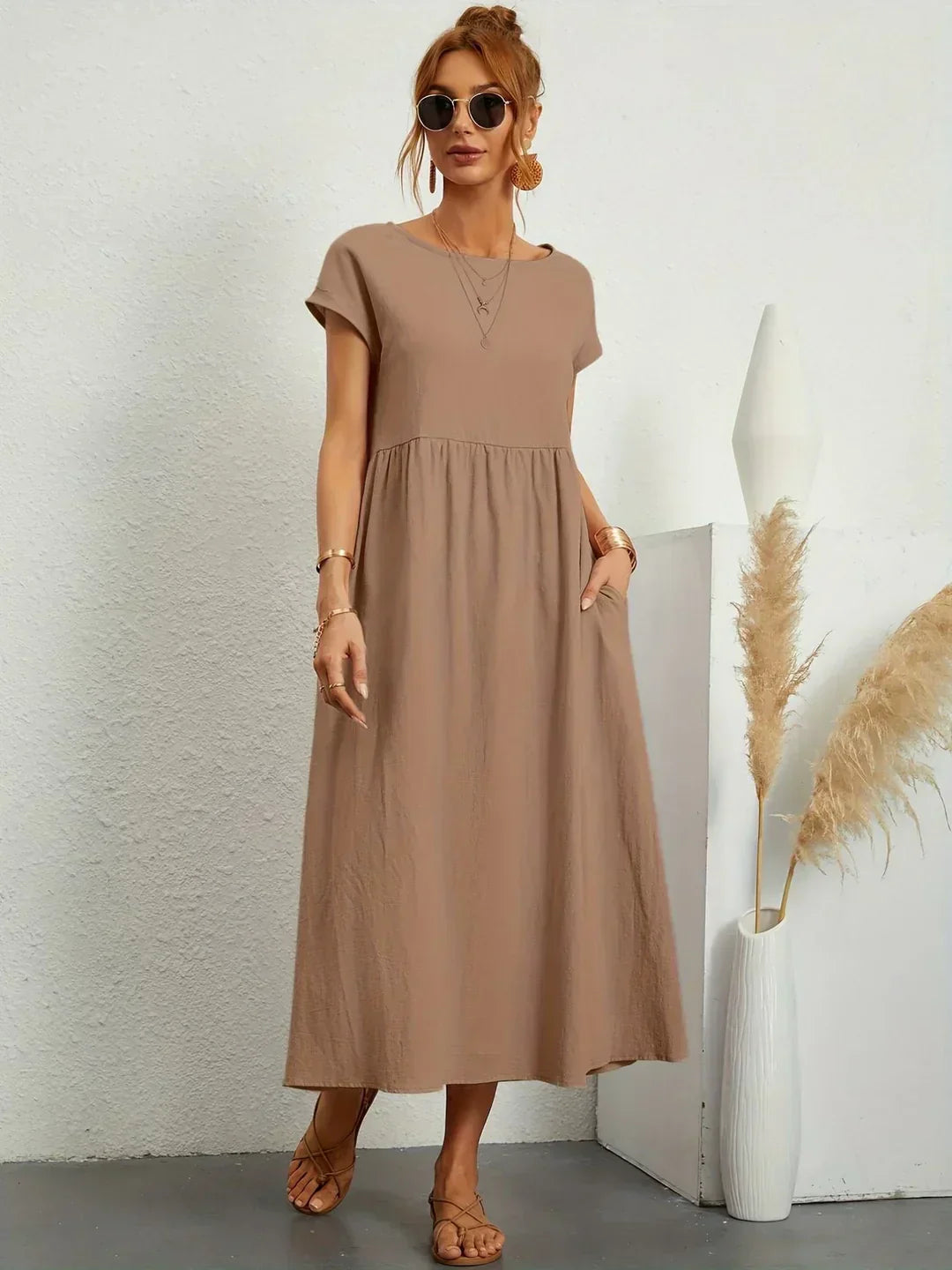 Livia | Maxi Flared Dress with Pockets