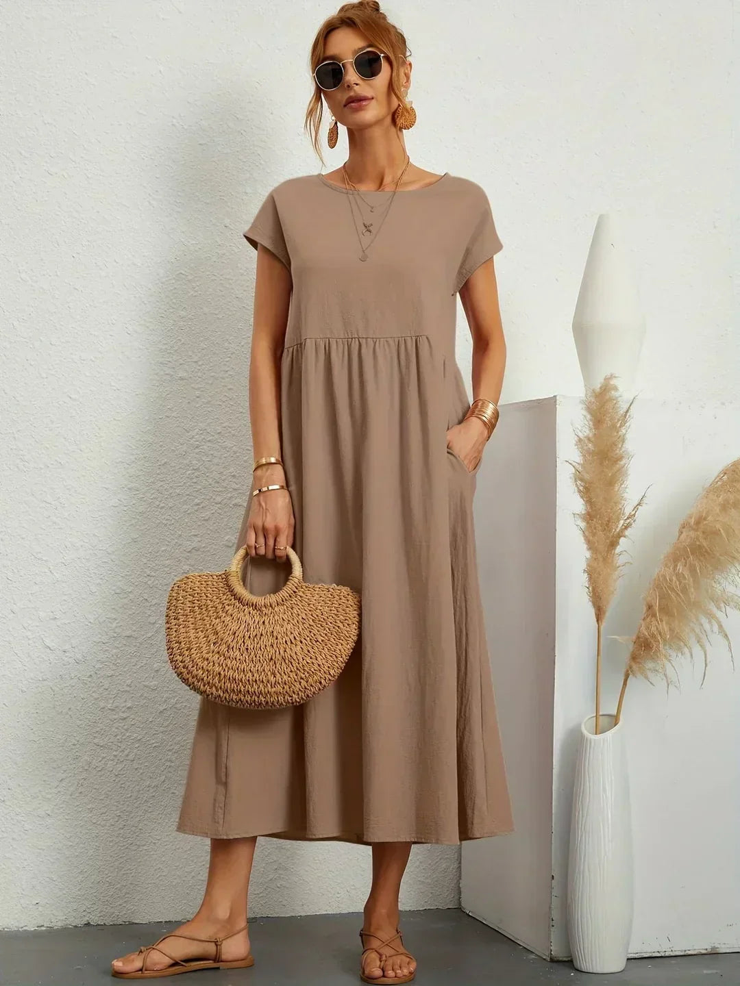 Livia | Maxi Flared Dress with Pockets