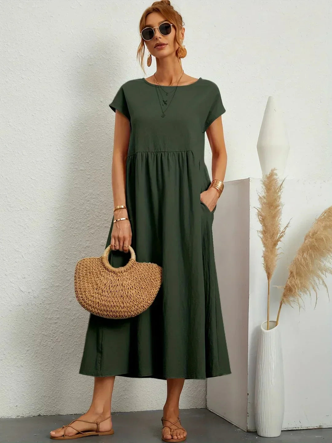 Livia | Maxi Flared Dress with Pockets