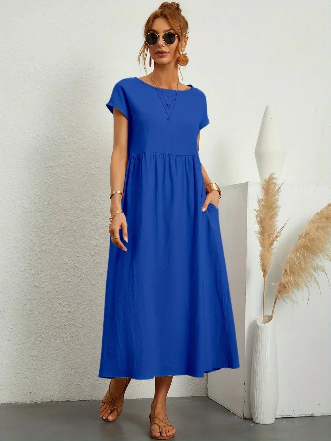 Livia | Maxi Flared Dress with Pockets