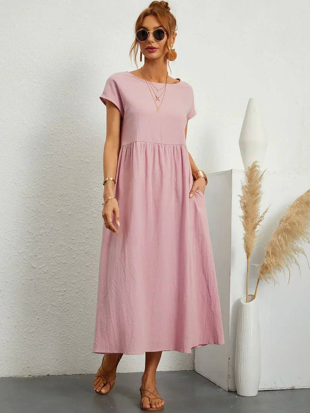 Livia | Maxi Flared Dress with Pockets