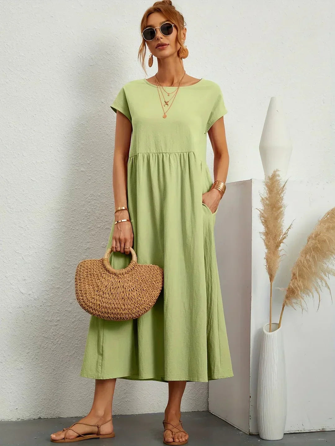 Livia | Maxi Flared Dress with Pockets