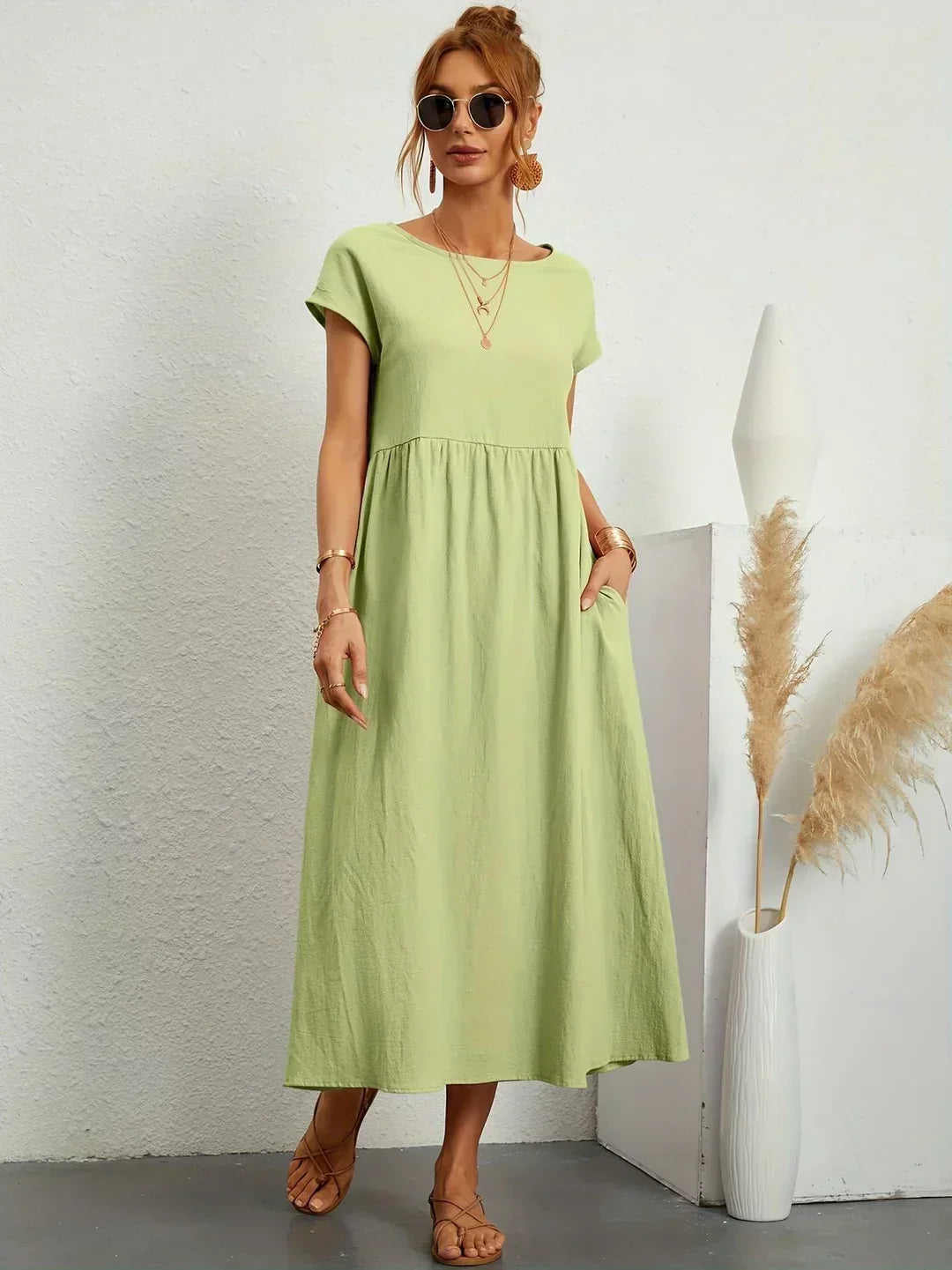 Livia | Maxi Flared Dress with Pockets
