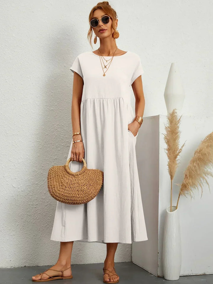 Livia | Maxi Flared Dress with Pockets