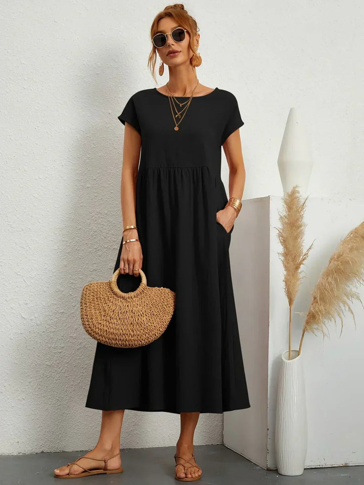 Livia | Maxi Flared Dress with Pockets