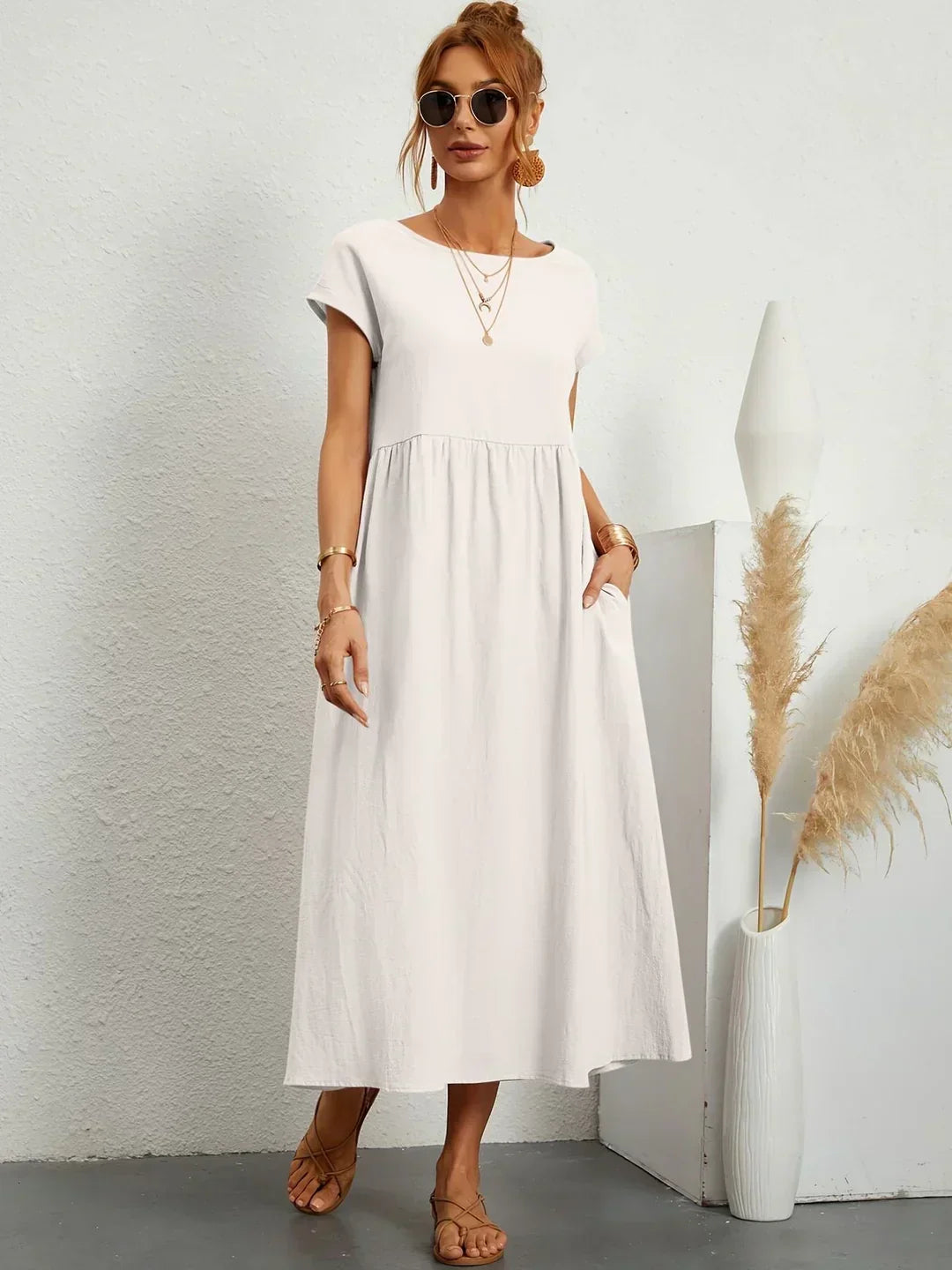Livia | Maxi Flared Dress with Pockets