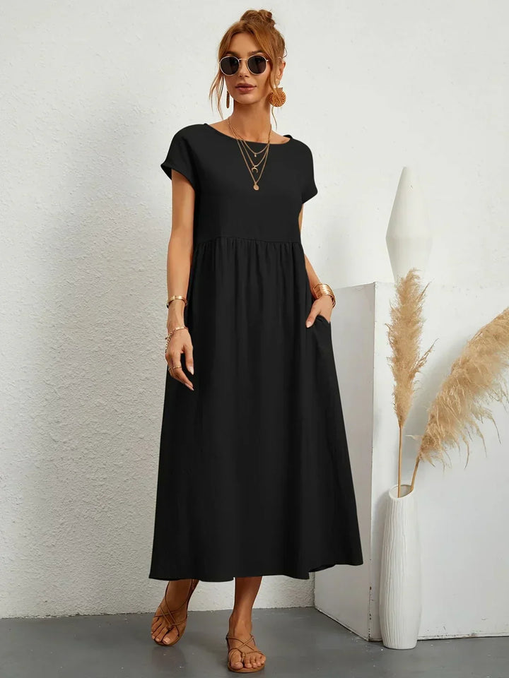Livia | Maxi Flared Dress with Pockets