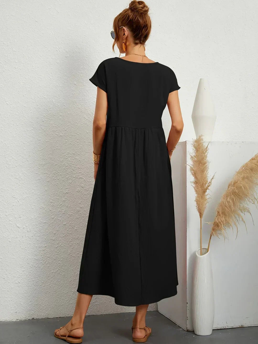 Livia | Maxi Flared Dress with Pockets