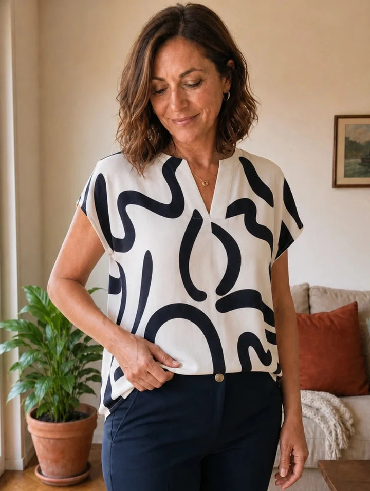 Chiara | Fluid Printed Blouse