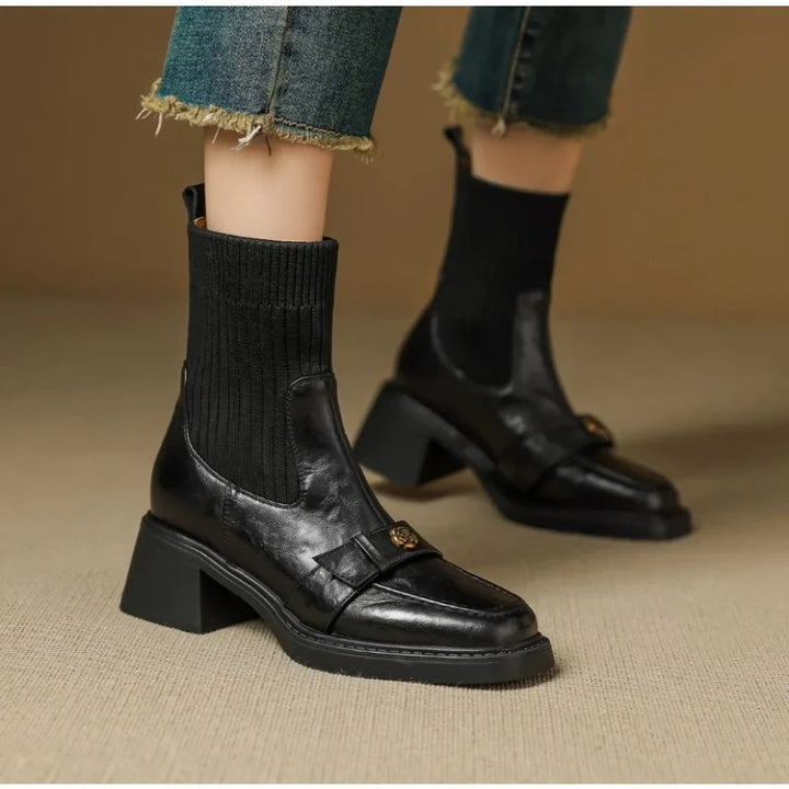 Brenda | Pull-On Black Ankle Boots