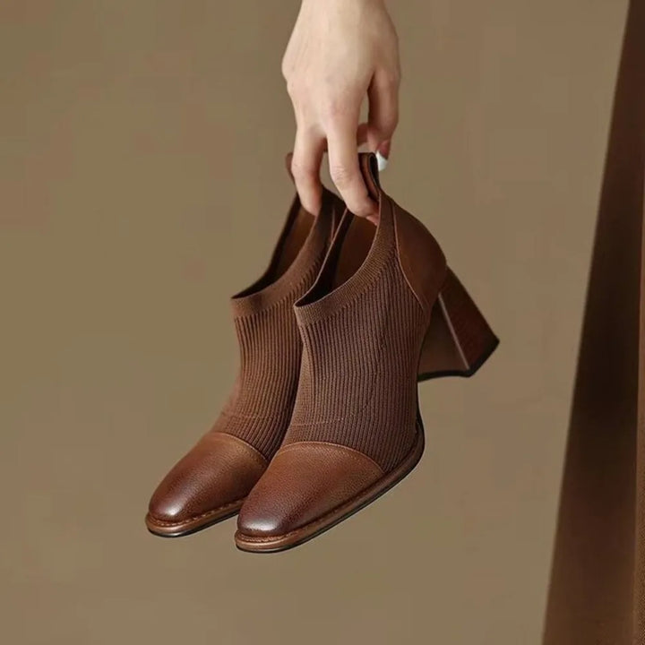 Peggy | Retro Fall Block Heel Booties