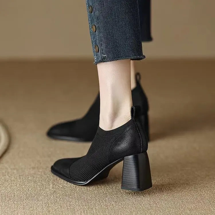 Peggy | Retro Fall Block Heel Booties