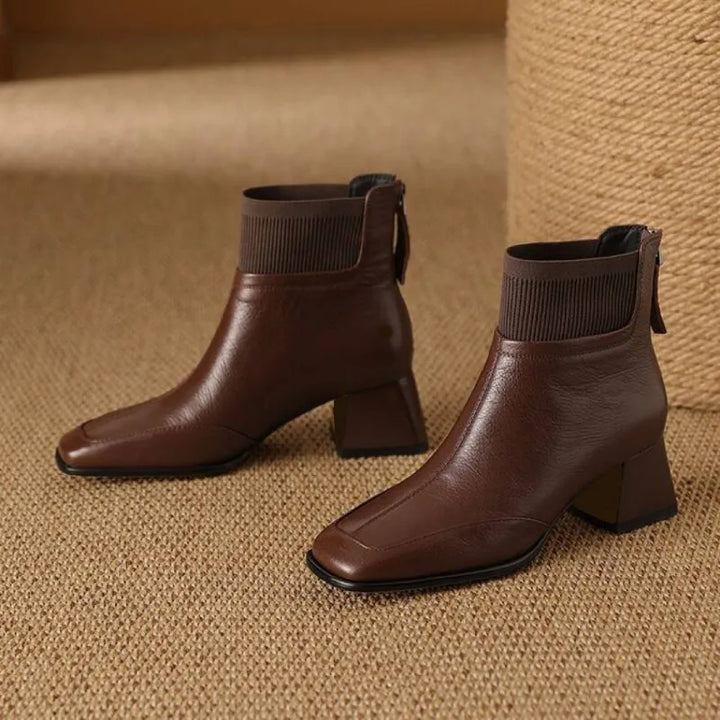 Joan | Low Heel Fall Sock Boots