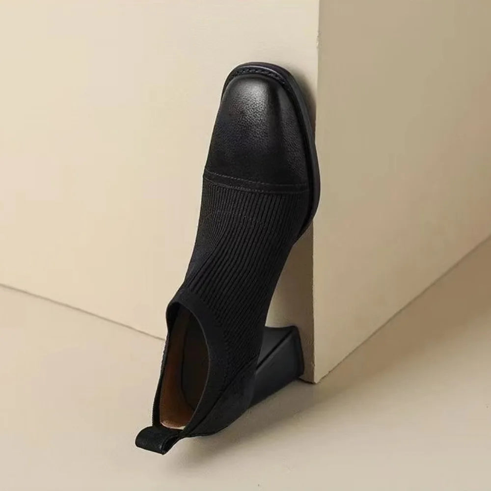 Peggy | Retro Fall Block Heel Booties